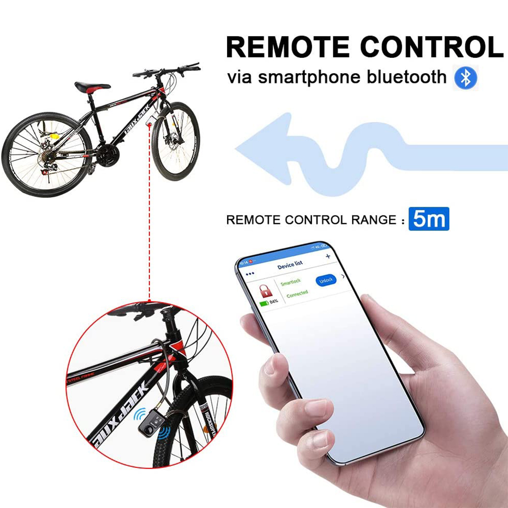 Bluetooth Smart Bike Lock Wate - Chain Lock Combination recension och pris