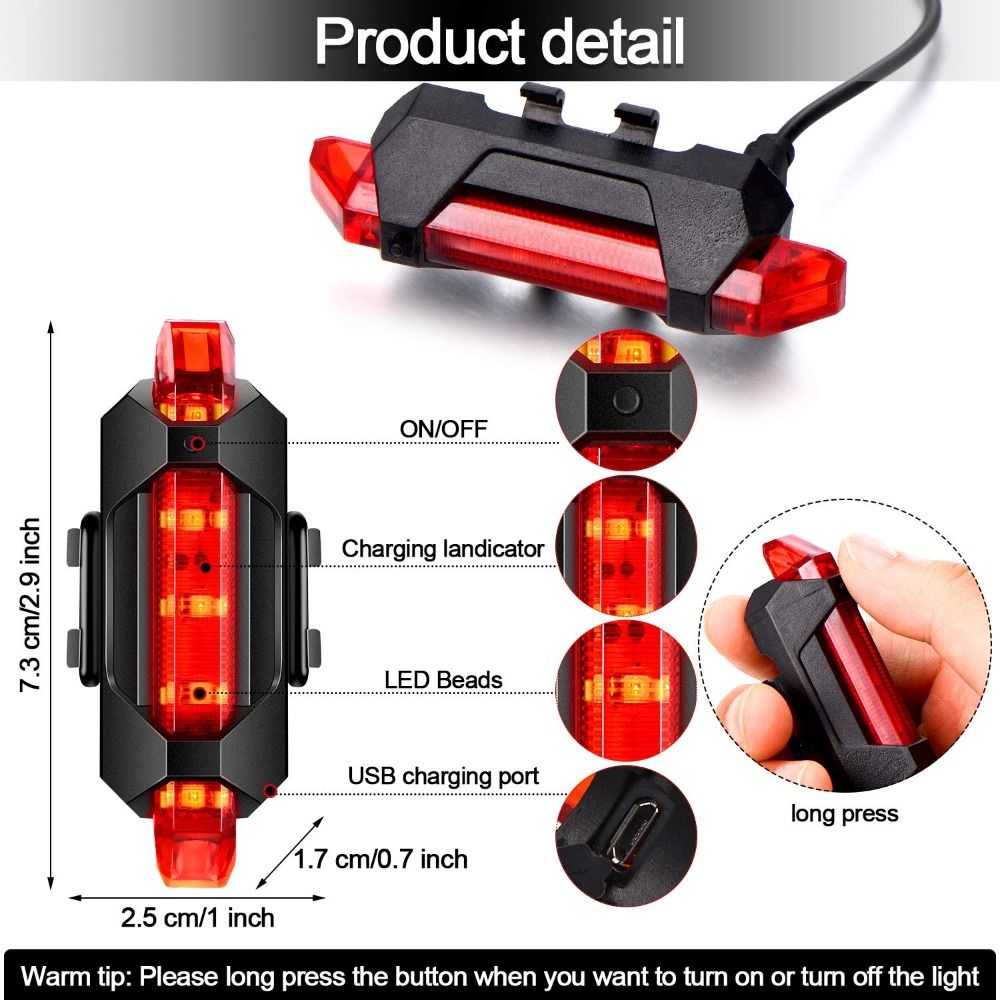 Rear Bicycle Light USB Recharg - Cycling In City recension och pris