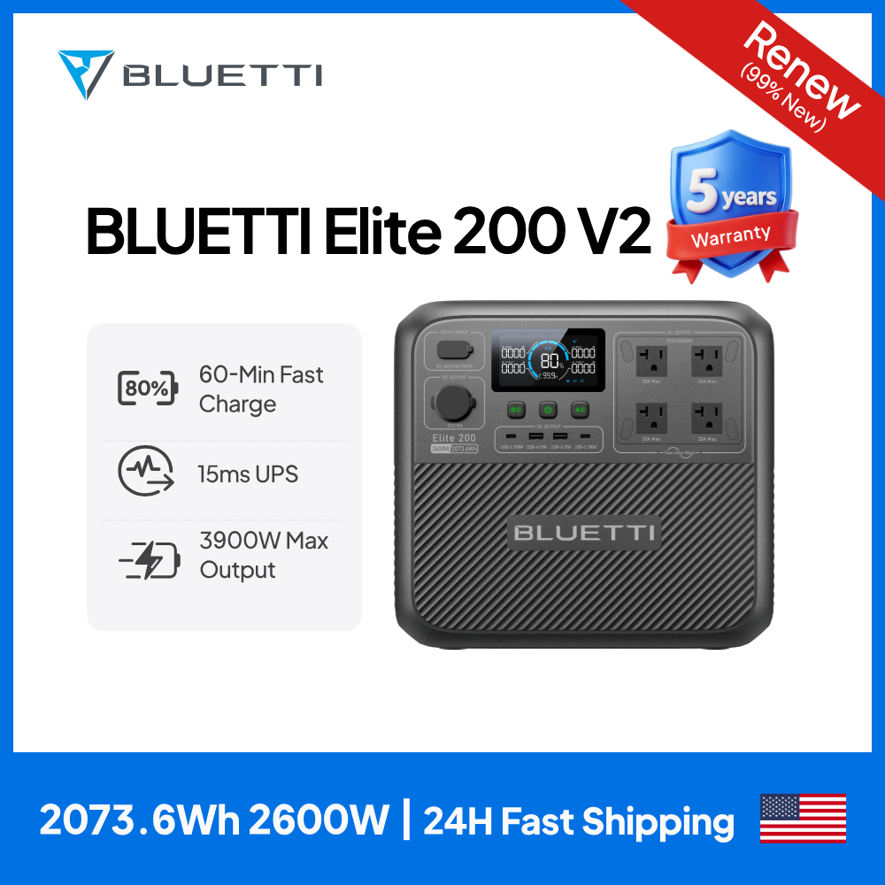 【Renew】BLUETTI Elite 200 V2 Po - Usb Charger Dynamo recension och pris