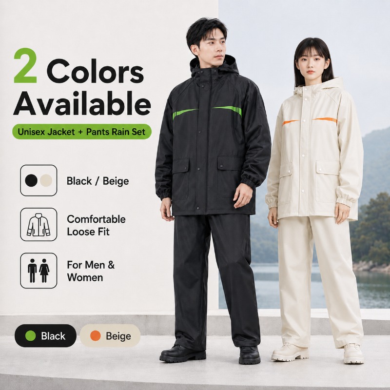 Unisex 2-Piece Waterproof Cycl - Cycling Commuter Rain Jacket recension och pris
