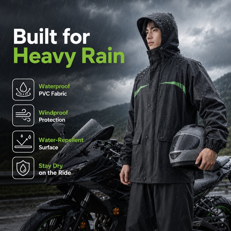 Unisex 2-Piece Waterproof Cycl - Cycling Commuter Rain Jacket recension och pris